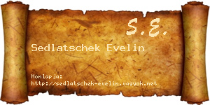 Sedlatschek Evelin névjegykártya